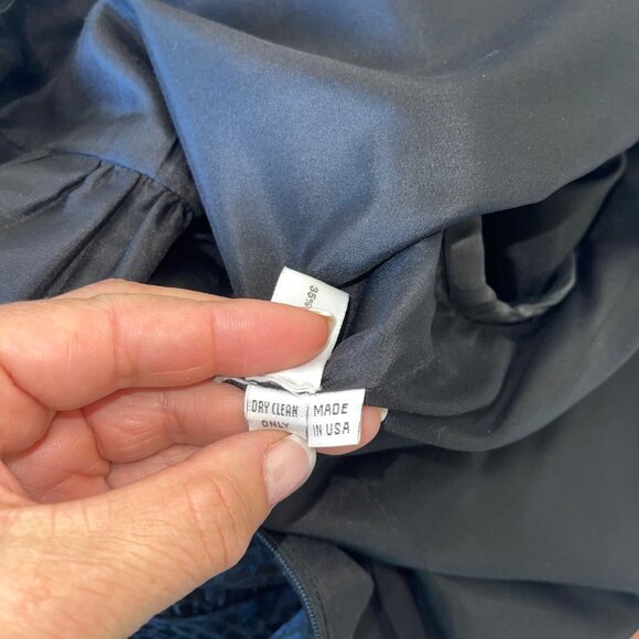 Carolina Herrera Womens Dress Size S Black Jacquard Ruffle Trim Vintage - Picture 11 of 16